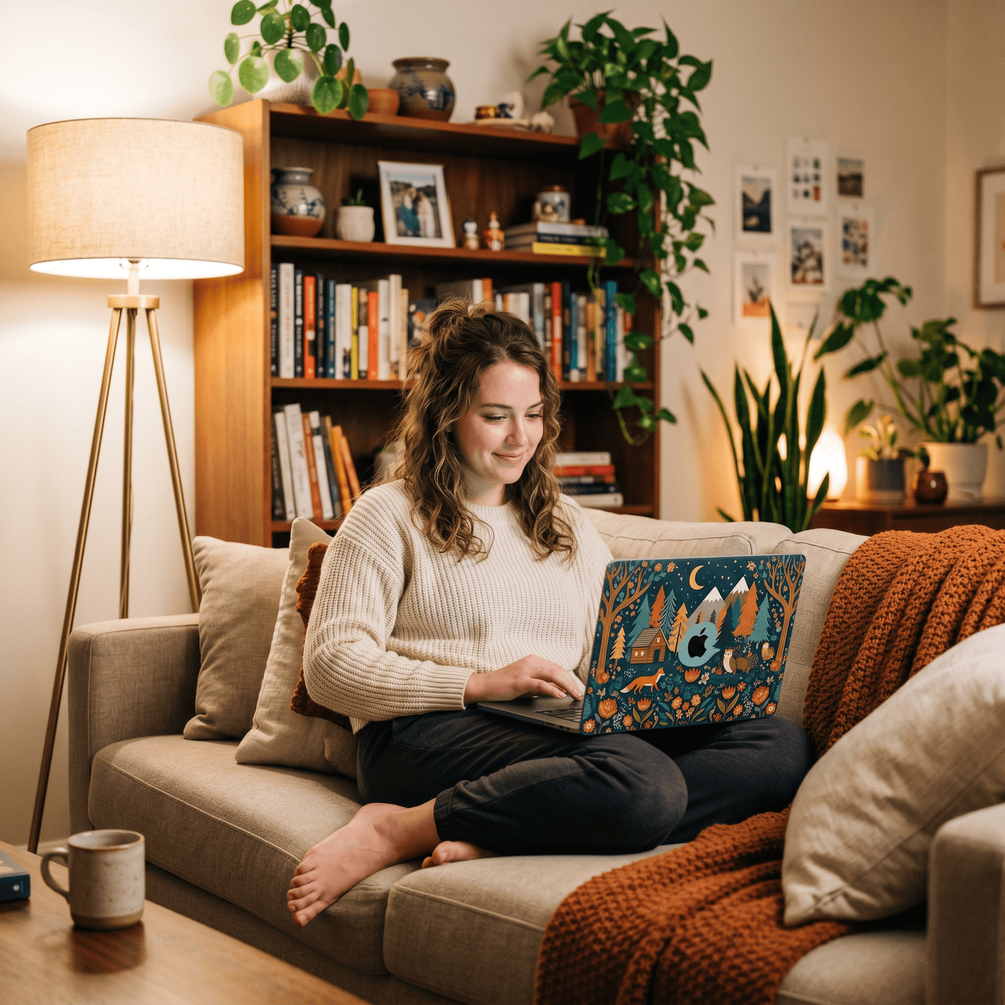 Vrouw plant een verrassingsweekend op haar laptop